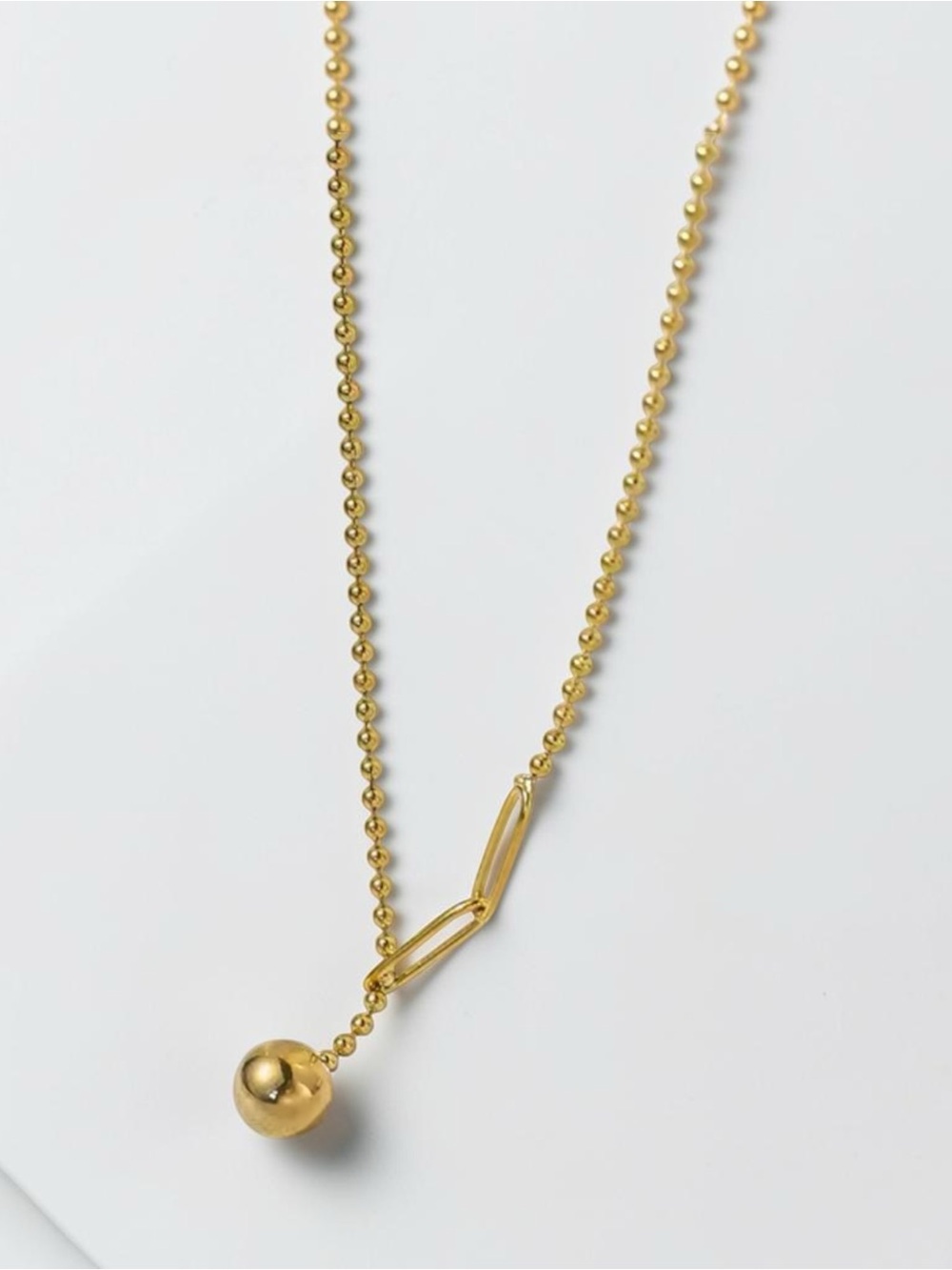 316L SS Bead Drop Necklace - Women Jewelry